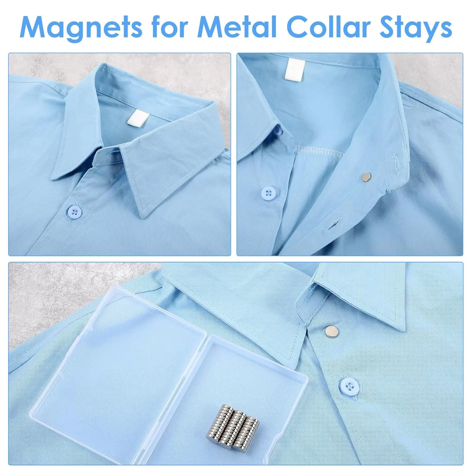 36Pcs Small Magnets,Round for Collar Stays , Cylinder,  Office , Whiteboard , Durable Little Miniature Tiny Mini for Crafts
