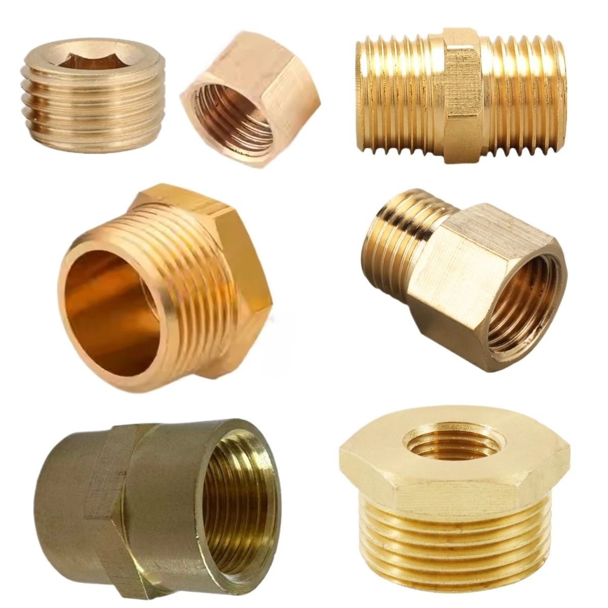 

1/8 дюйма 1/4 дюйма 3/8 дюйма 1/2 дюйма 3/4 дюйма 1 дюйм NPT наружная и внутренняя шестигранная ниппельная втулка, муфта, ремонтная заглушка, латунная труба, фитинг, пневматический воздух