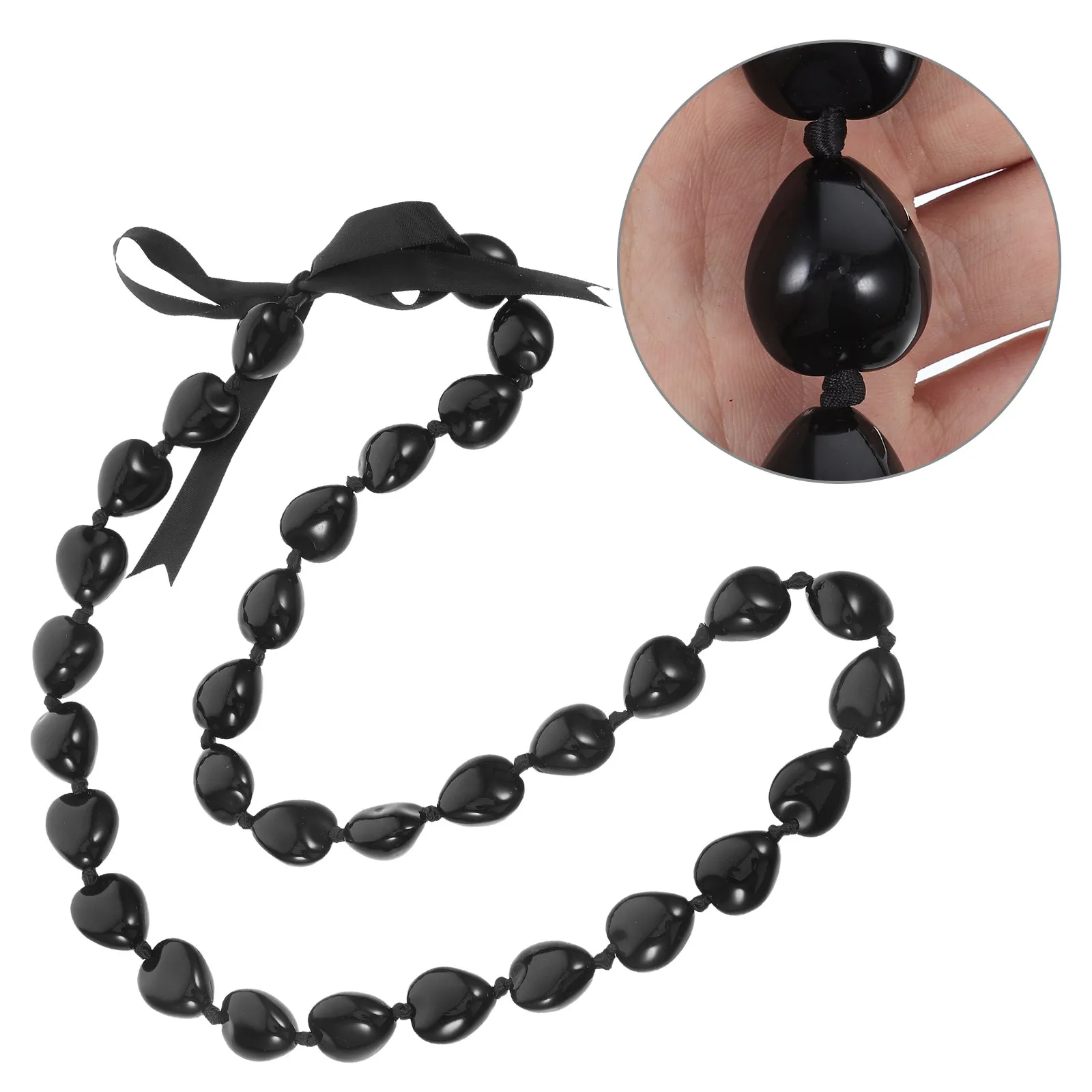 

Graduation Party Acrylic Bead Garland Honor Necklace Ribbon Tie Closure Photo Prop College Celebration Jewelry Accessory