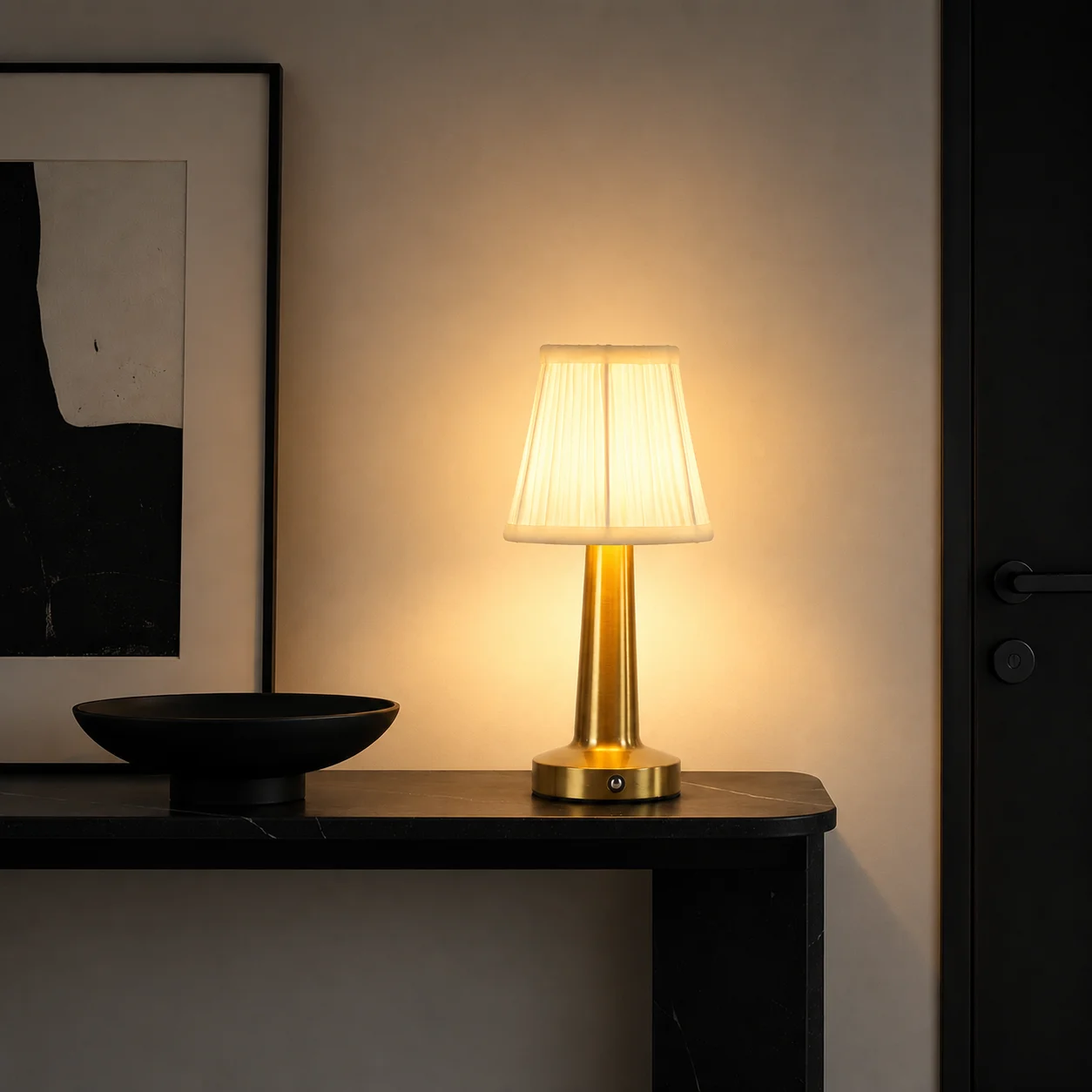 Vintage Lantern Table Lamp, 1800mAh Rechargeable LED Flame Effect Light, USB Charging Portable Camping Lantern