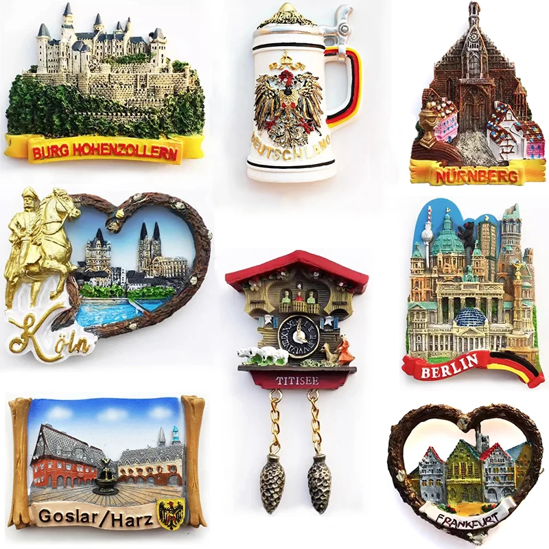 

Germany Travelling Souvenirs Fridge Magnets Schloss Hamburg Nürnberg Burg Hohenzollern Schwarzwald Bremen Fridge Stickers Gifts