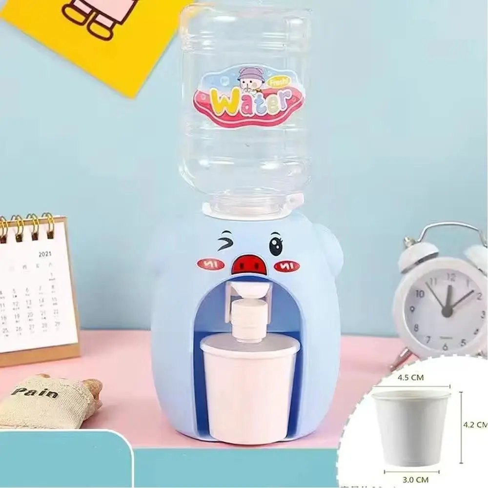 Dispensador de Água Mini de Plástico Fofo, Acessórios de Cosplay, Bomba de Água com Copo para Crianças