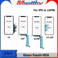 Musttby 5pc 1:1 Similar OEM Touch Screen Glass Digitizer Sensor+OCA +Dust Gauze for iPhone 13 XS 11 12 Pro Max Replacement