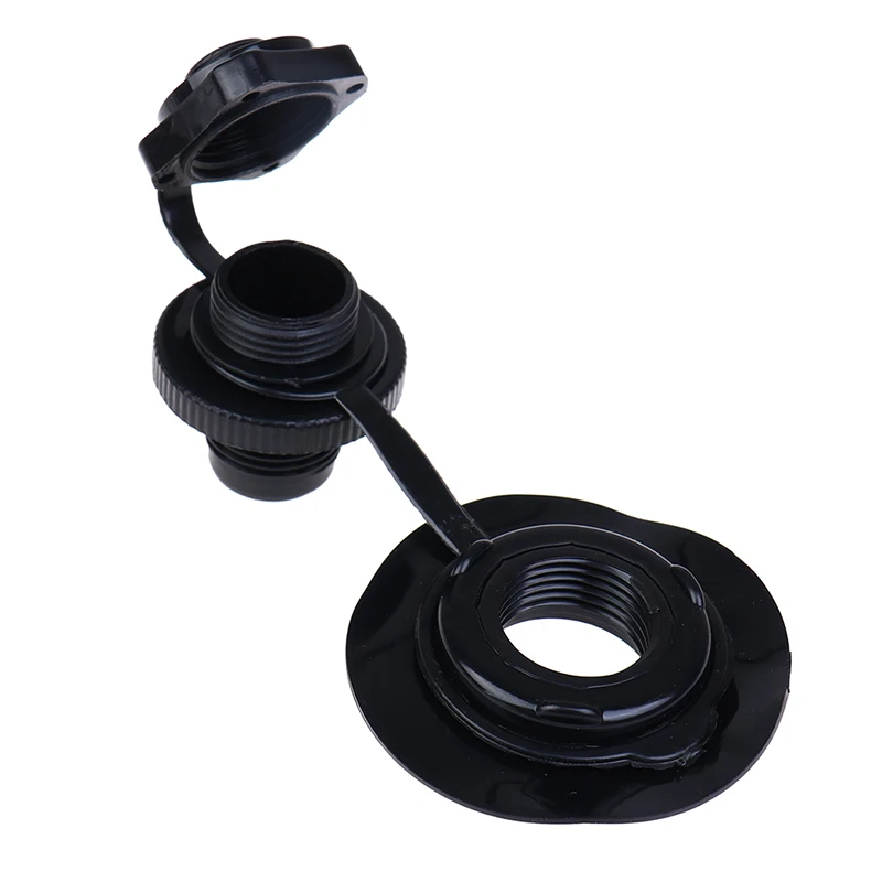1Pc Black TPU Boston Nozzle Octagonal Valve Inflatable Boat 2-in-1 Valve with Base PVC