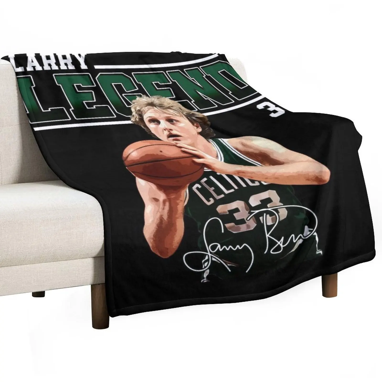 

Larry Bird Larry Legend Basketball Signature Vintage Retro 80s 90s Bootleg Rap Style Perfect Gift For Basketball L Throw Blanket