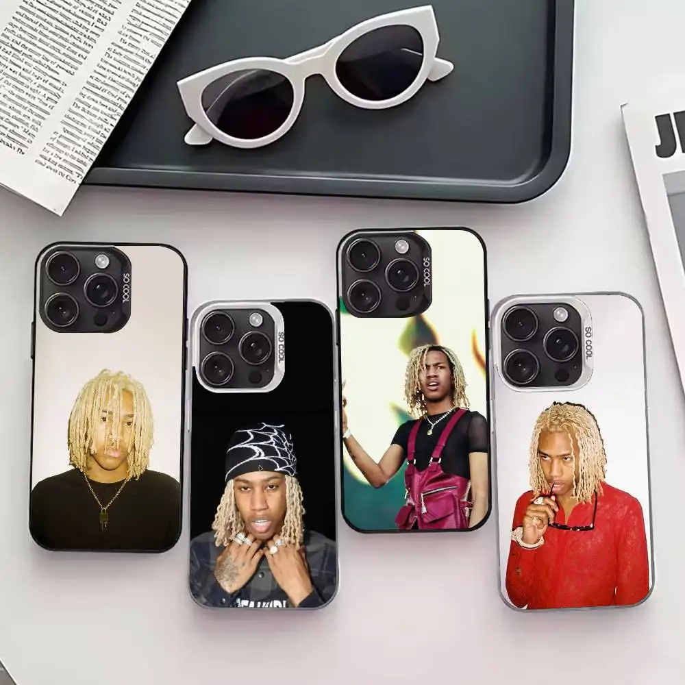 حافظة هاتف Singer Rapper R-Rich Amiri لهاتف iPhone 17,16,15,14,13,12,11 Plus, Pro Max, XS, حافظة هاتف فضية ملونة