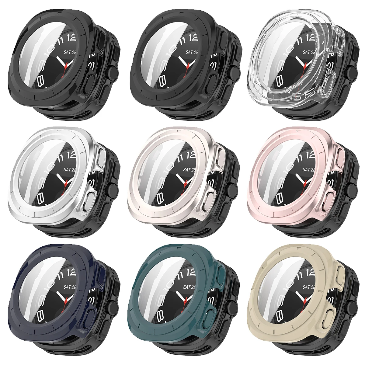 PC Case+Glass for Samsung Galaxy Watch Ultra 2025 47mm Protective Tempered Glass Film For Galaxy Watch 7 Ultra Bumper Cover