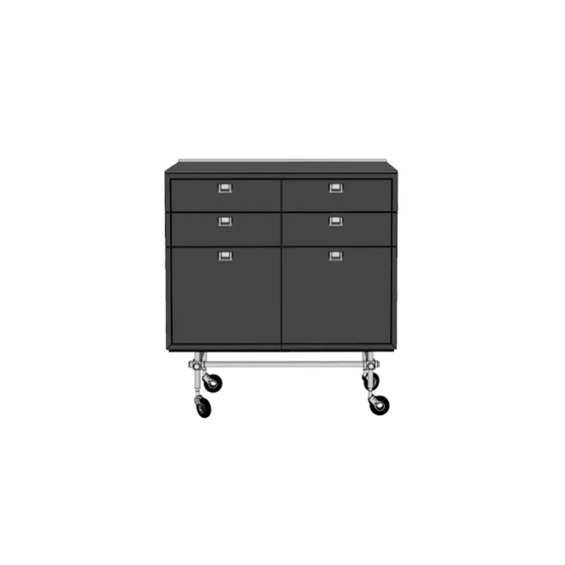 

Simple, modern, stainless steel, mobile, side cabinet, chest of drawers, Italian style