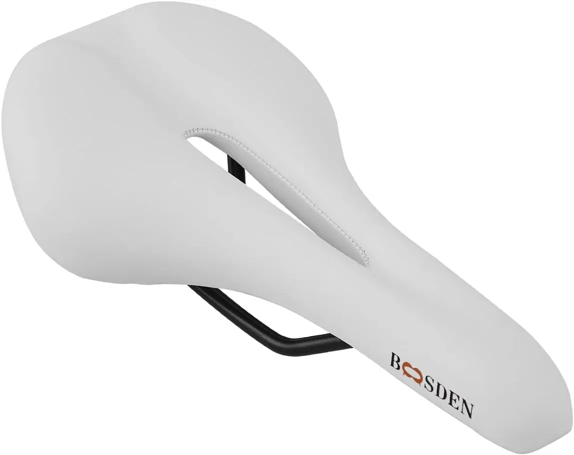 

Mountain Bike Saddle, Waterproof Memory Foam Seat for Men & Women, Universal Leather Road Bike Seat