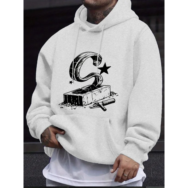 سويت شيرت رجالي بقلنسوة أسود رقم 9 ستار بريك سكين مطبوع عالي الجودة من القطن كاجوال ملابس الشارع للرجال