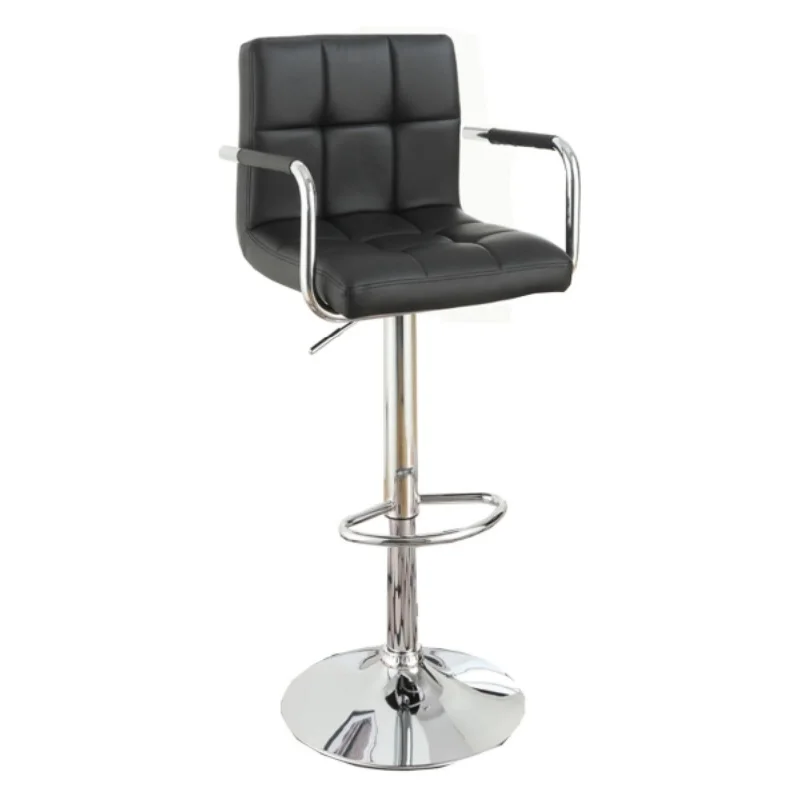 

Modern Black PU Leather Bar Stools Adjustable Hydraulic Kitchen Counter Barstool Chair for Home Use