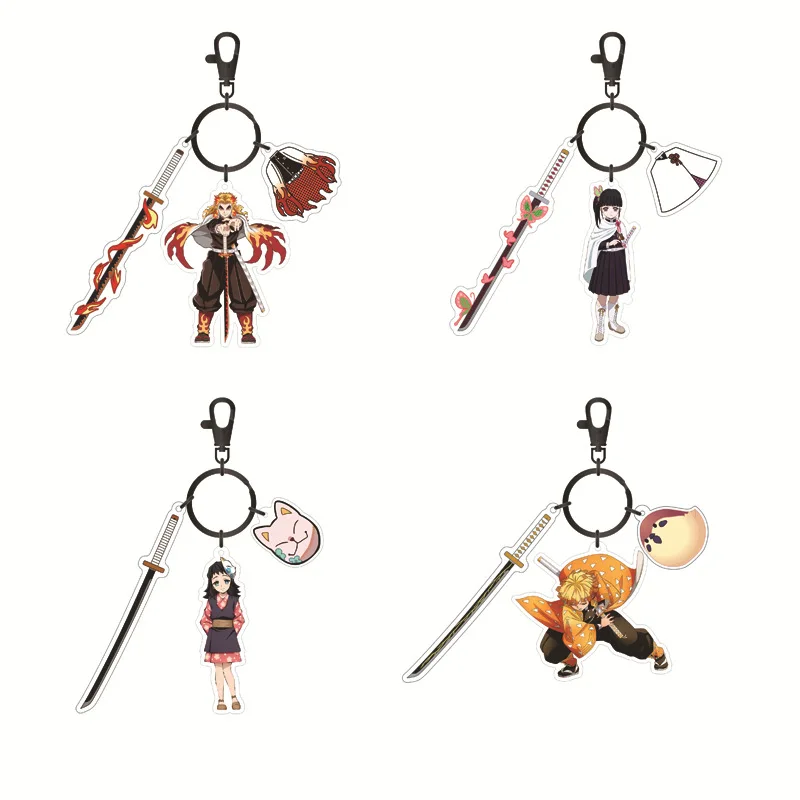 

Акриловый брелок Demon Slayers: милый кулон для сумки с стильным дизайном для повседневного украшения и коллекции фанатов