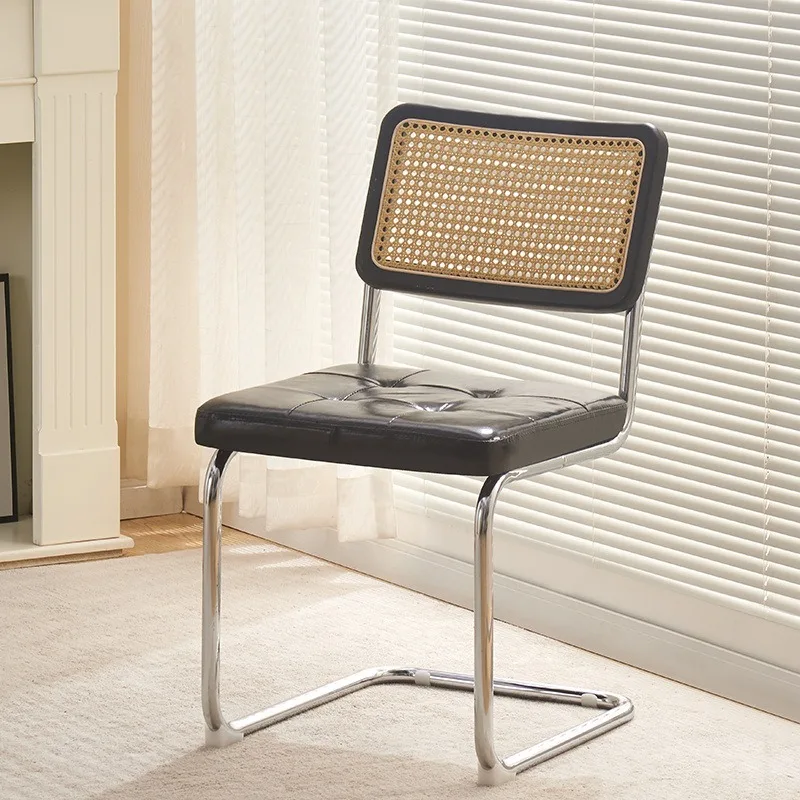 -Para Silla de Comedor de mimbre, Silla para el hogar, sala de estudio, Silla de oficina, Silla Comedor de madera maciza, decoración decorativa de mimbre de mediados de siglo