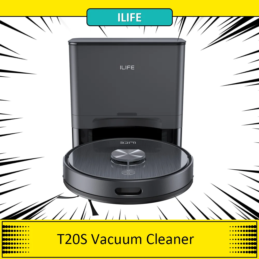 ILIFE T20S Robot Vacuum Cleaner, 5000Pa Suction Power, 260mins Runtime Self-Emptying Station System, LDS Navigation, App Control