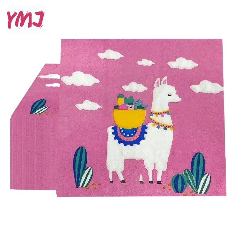 Pink Alpaca series soft and delicate mother and baby can be used for food-grade printing pattern Tissue commercial batch 2-Ply