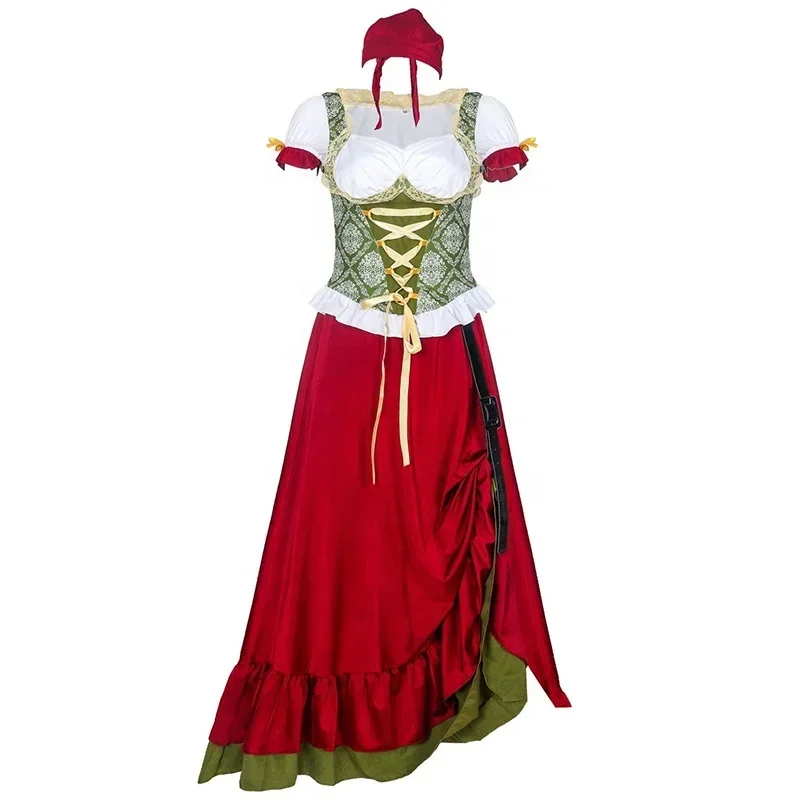 

Women German Dirndl Dress Bavarian Oktoberfest Carnival Costumes