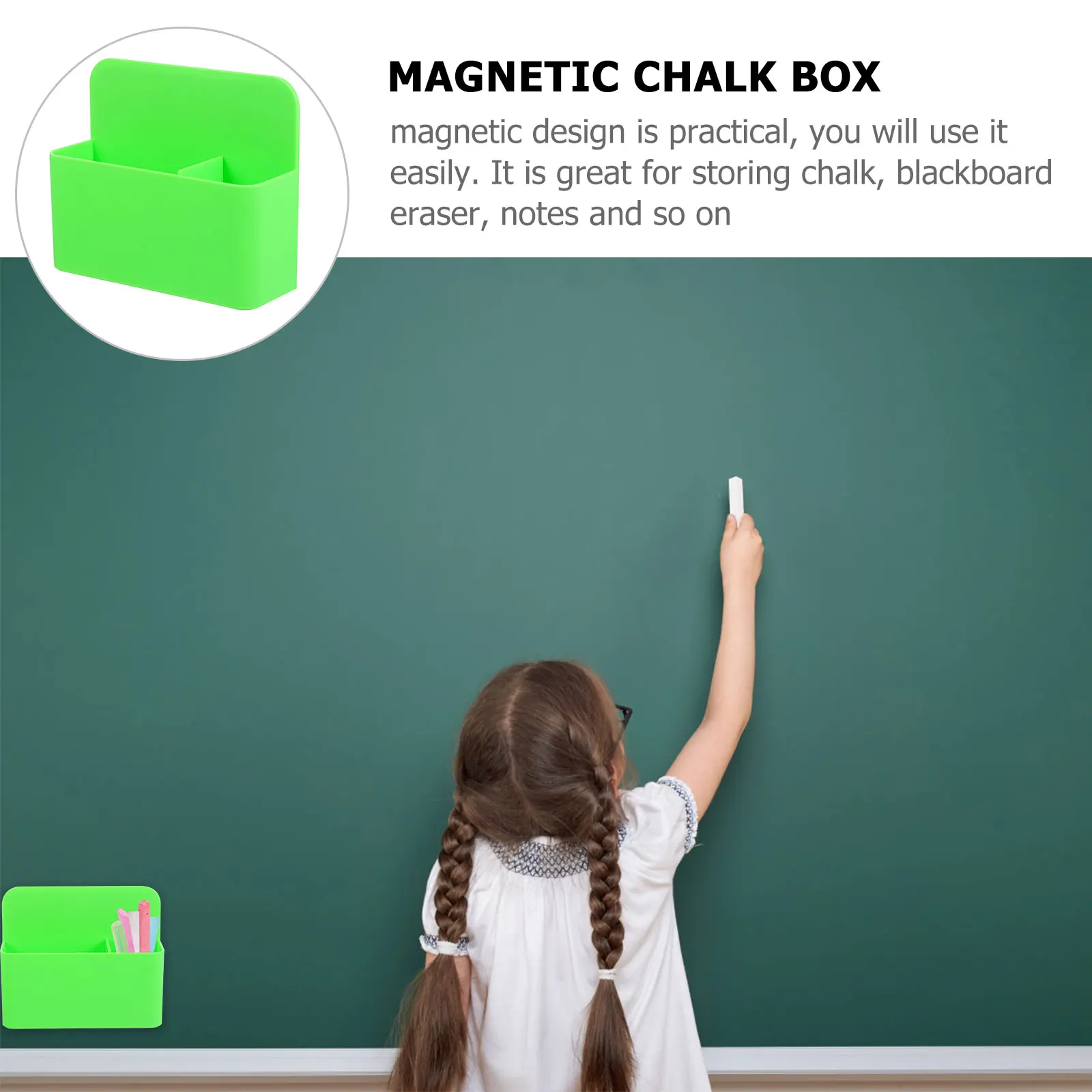 

2 Pcs Pen Storage Box Pastel Pencils Holder Magnetic Plastic Organizer Container Chalk Boxes Office