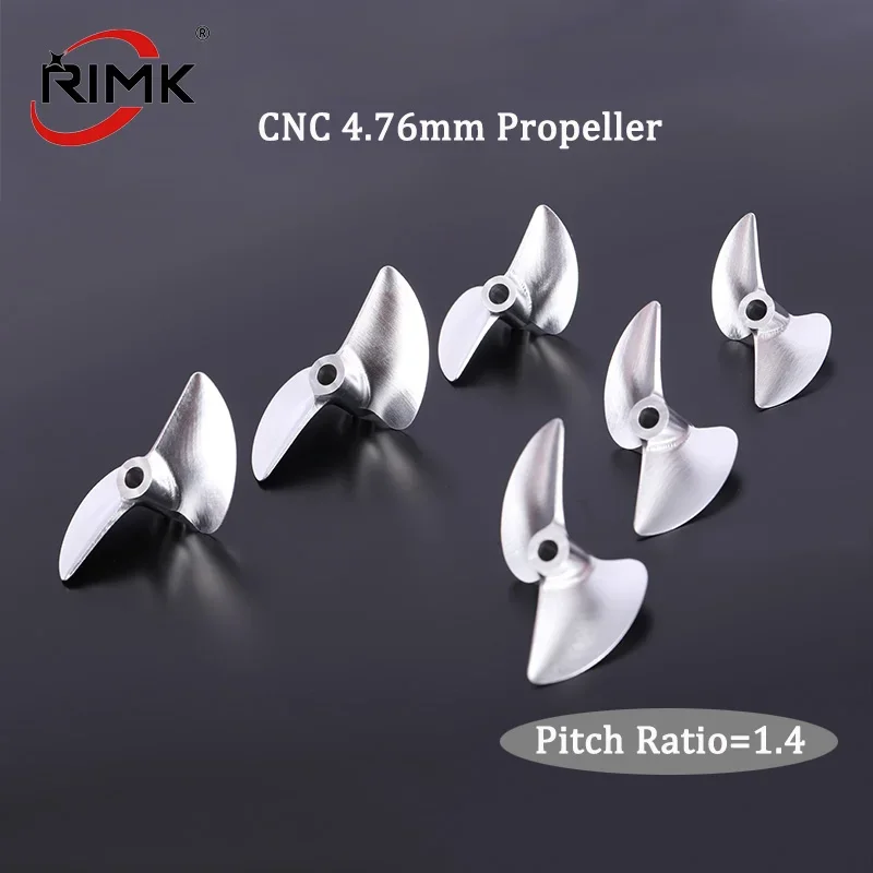 1pc 4.76mm Aluminium Propeller 2 Blades Screw Prop Left/Right D38/39/40/42/43/44/45/46/48/50/52/53/54/56/58mm For Rc Racing Boat