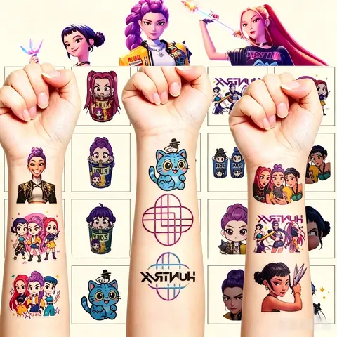 2026 NEW   HOT Cartoon Kp op De mon Hun Ters Rumi Kang Temporary Tattoo Sticker Rumi Tattoo Sticker Demonizing for Party Gifts