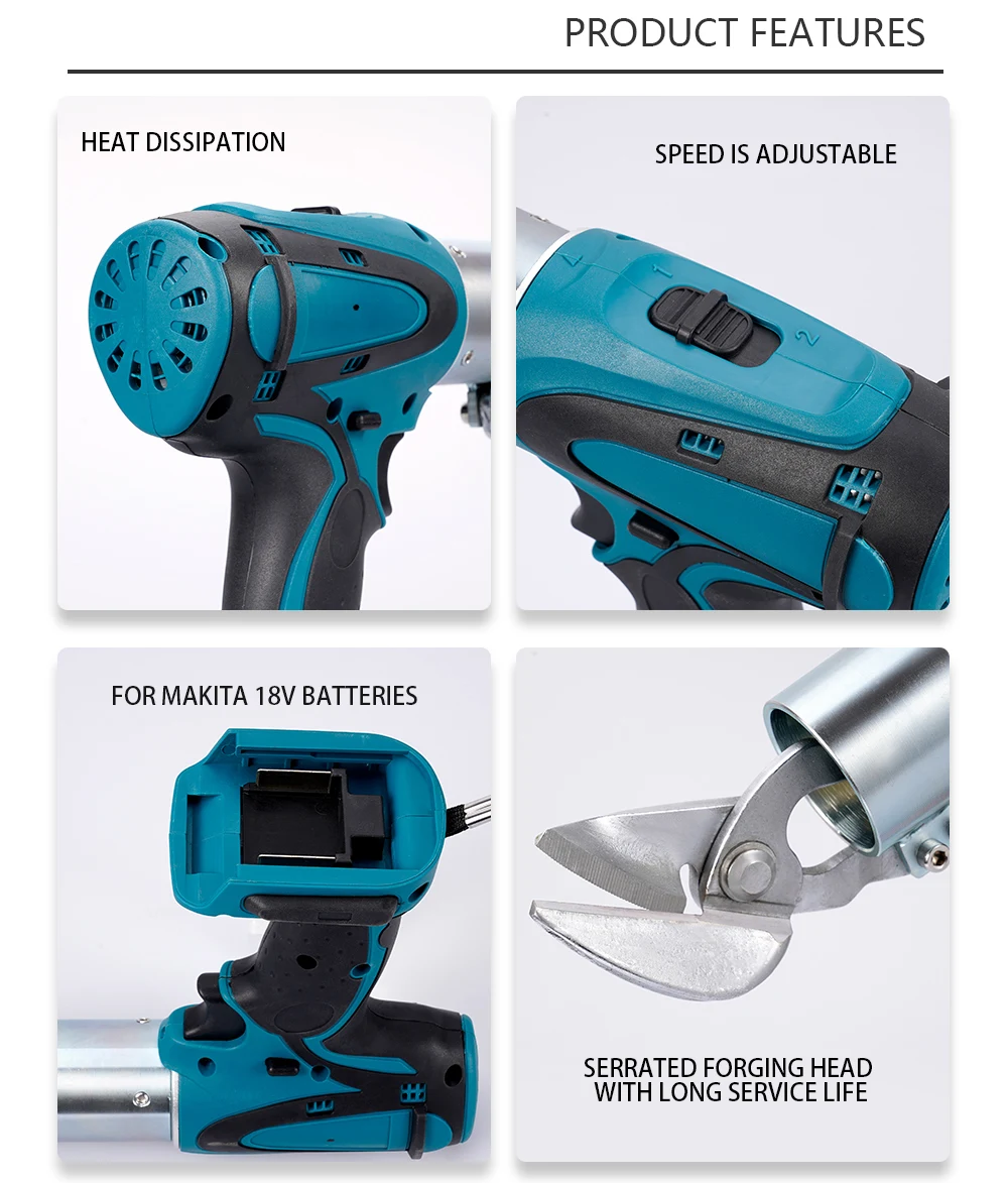 Imagem -05 - Cordless Ferro Elétrico Scissor Metal Ferramenta de Corte Shear Folha Cortador Aço Carbono Cortador para Makita Bateria 20v