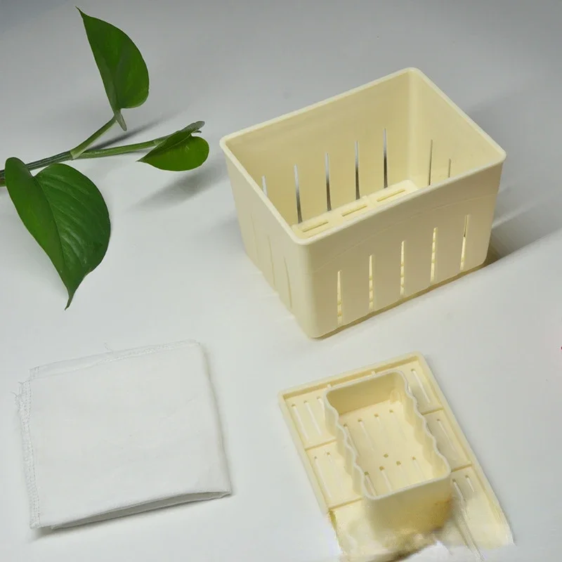 1 Pcs/Set Plastic Tofu Maker Press Mold Kit + Cheese Cloth Soy DIY Pressing Mould Kitchen Tools Food Grade PP