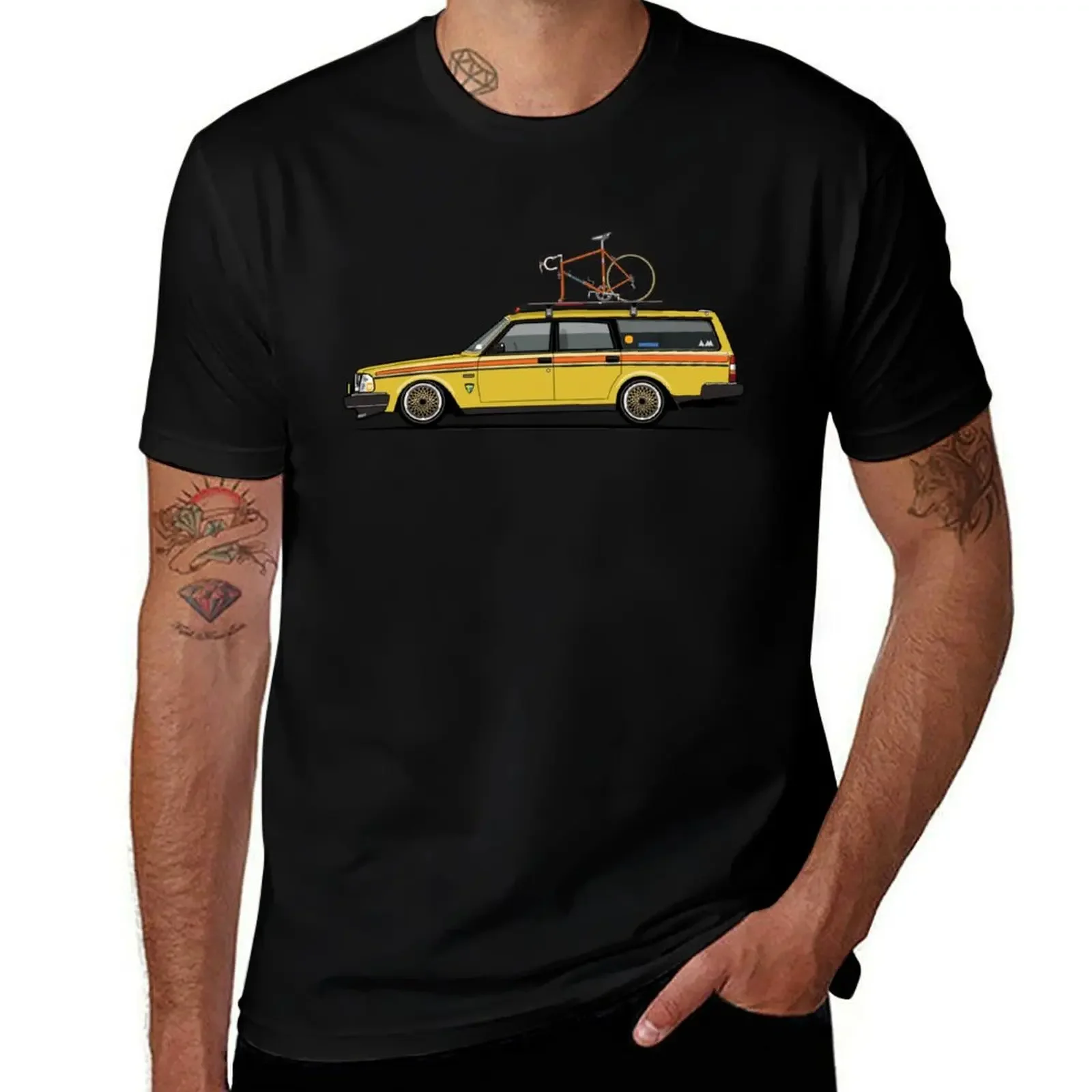 

Swedish Bolbo 240 245 Yellow Bike Wagon T-Shirt topping rapper graphic tees cotton t shirt men