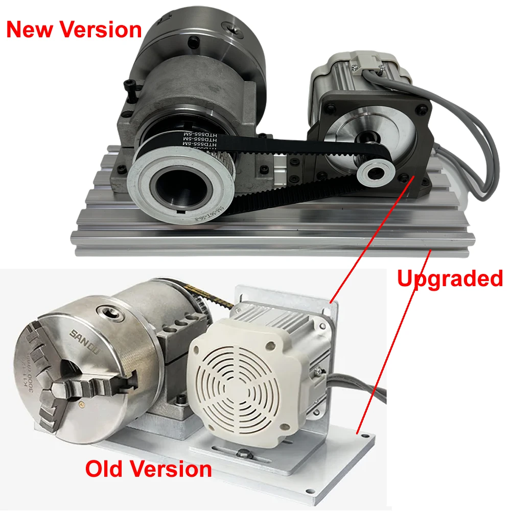 Adjustable Speed Rotary Axis Dividing Head 125mm 160mm 3 Jaws Chuck With Controller Brushless Motor Center Height 85mm 91mm