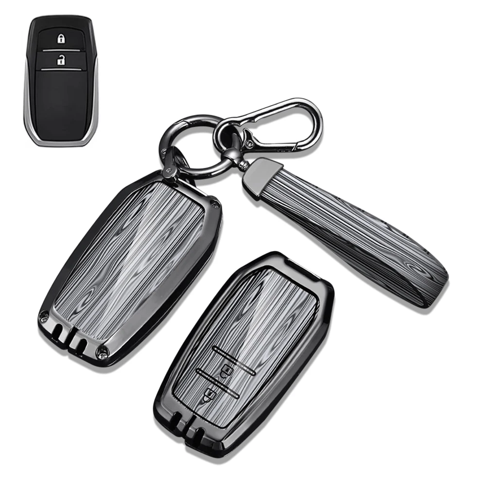 سبائك الزنك الجلود 2 زر البعيد مفتاح فوب غطاء شل لتويوتا هايلكس إنوفا Rav4 فورتشنر 86 المفاتيح #3