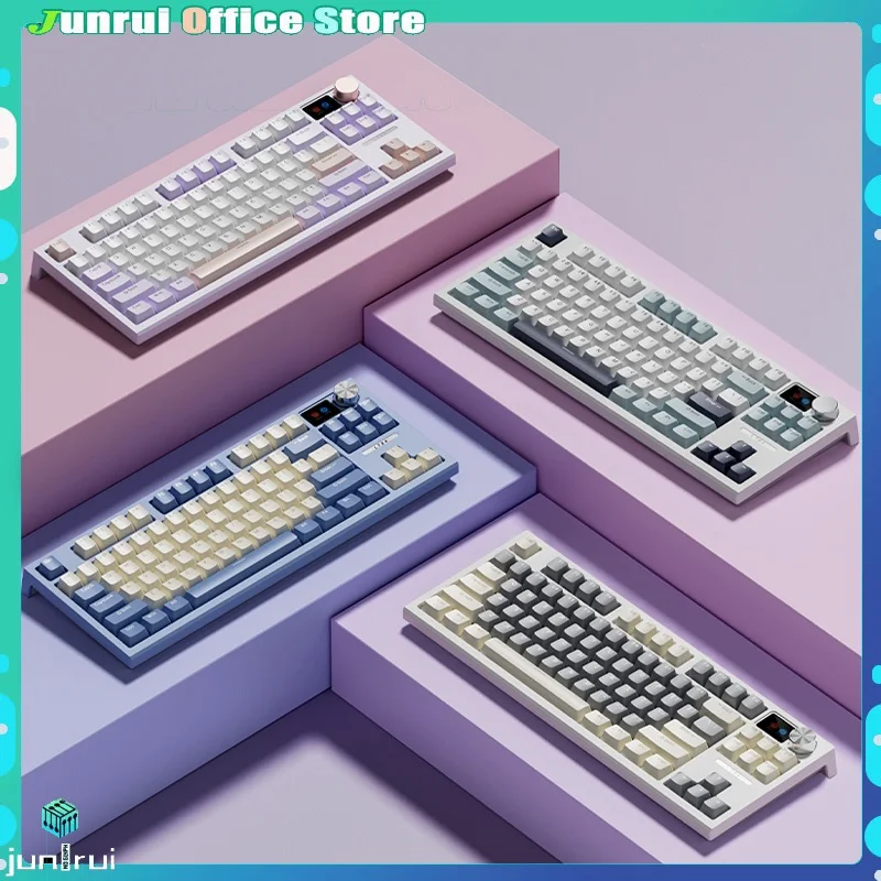 

Langtu Lt84 Mechanical Keyboard Three-Mode Rgb Wireless Bluetooth Customized Diy E-Sports Game Office Keyboard Lcd Small Screen