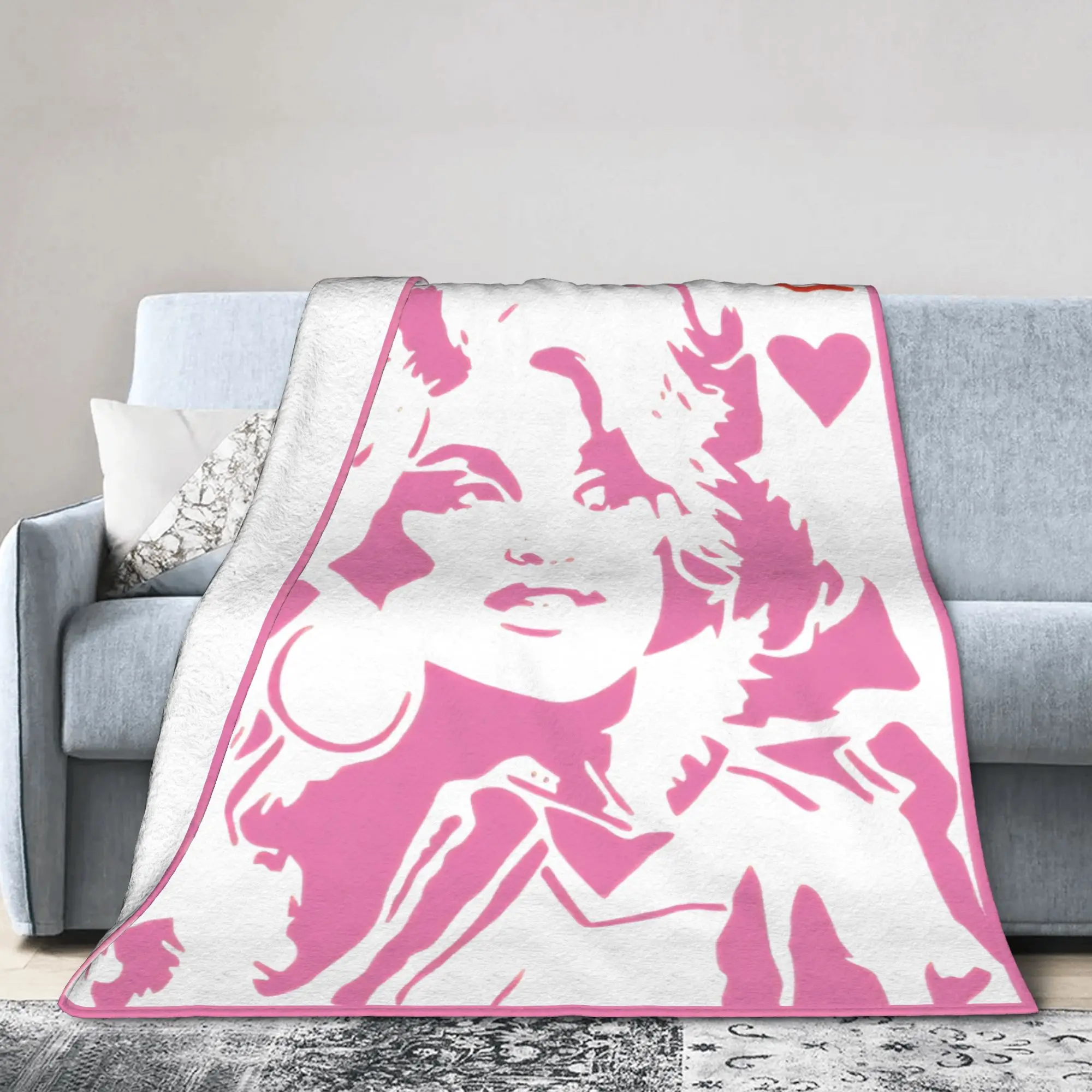 America Singer D-Dollys Flannel Throw Blankets Music Blanket for Bed Outdoor Warm Quilt