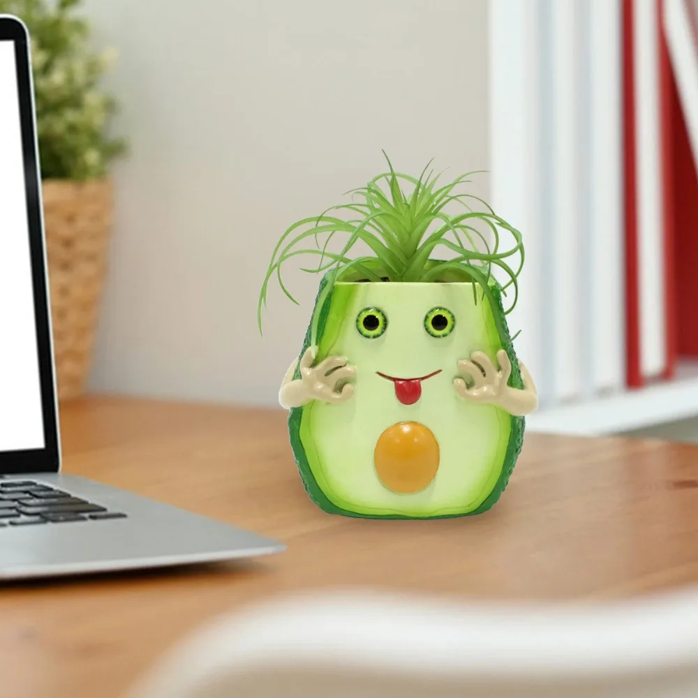 متعددة الوظائف لطيف الأفوكادو الزهرية اليدوية الراتنج الحرفية العصارة وعاء مضحك النبات الحاويات حديقة فناء #3
