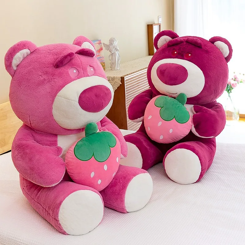 Disney lindo abrazo oso de fresa juguete de peluche dibujos animados Anime oso de fresa muñeco de peluche almohada para dormir regalo para el cumpleaños de la novia