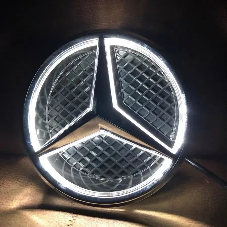 Emblema de estrela grelhado dianteiro do carro, logotipo iluminado LED, branco, azul, luz vermelha, Mercedes Benz W204, GLK220, GLK300, GLK350, GLK500, W245