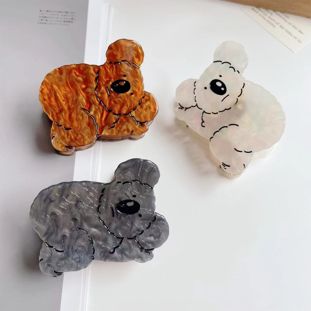 1pc Koala Women\'s Cute hair clip, Fun Animal acetate hair clip Non-slip hair clip for thick hair, Women\'s hair accessories