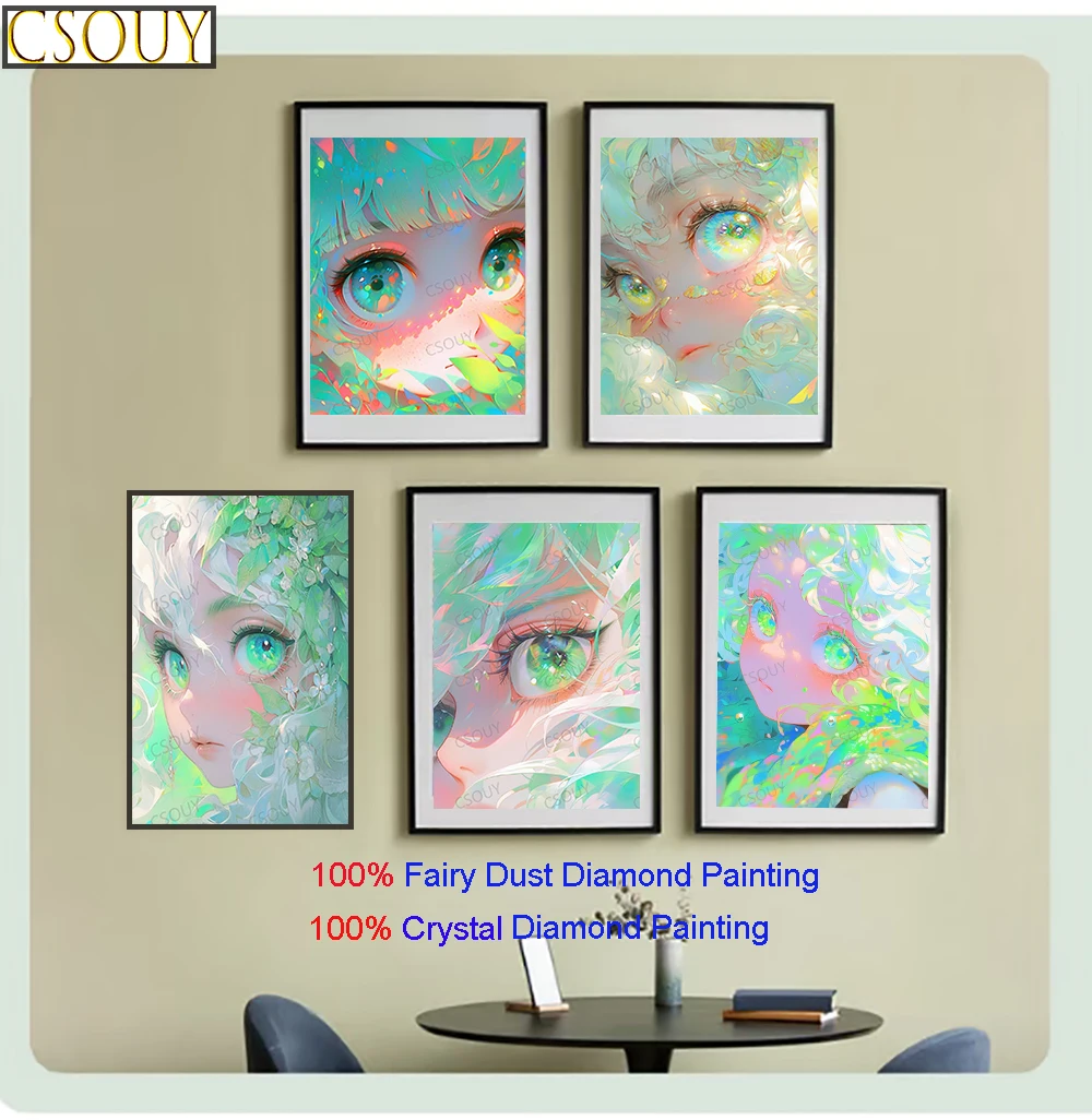 

100% Fairy Dust Diy Diamond Painting Cross Stitch Stars Hidden In The Eye Embroidery Square Mosaic Home Decor Needlework Crystal