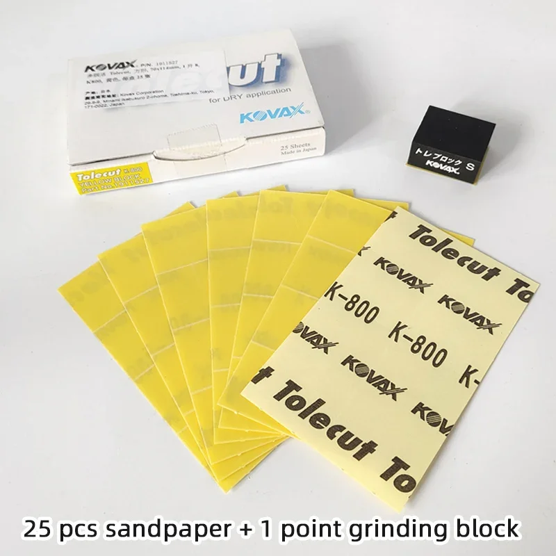 Dam25pcs 1set 800grit original Japan Kovax hand grinding block spare sandpaper sanding disc holder car paint manual polishing