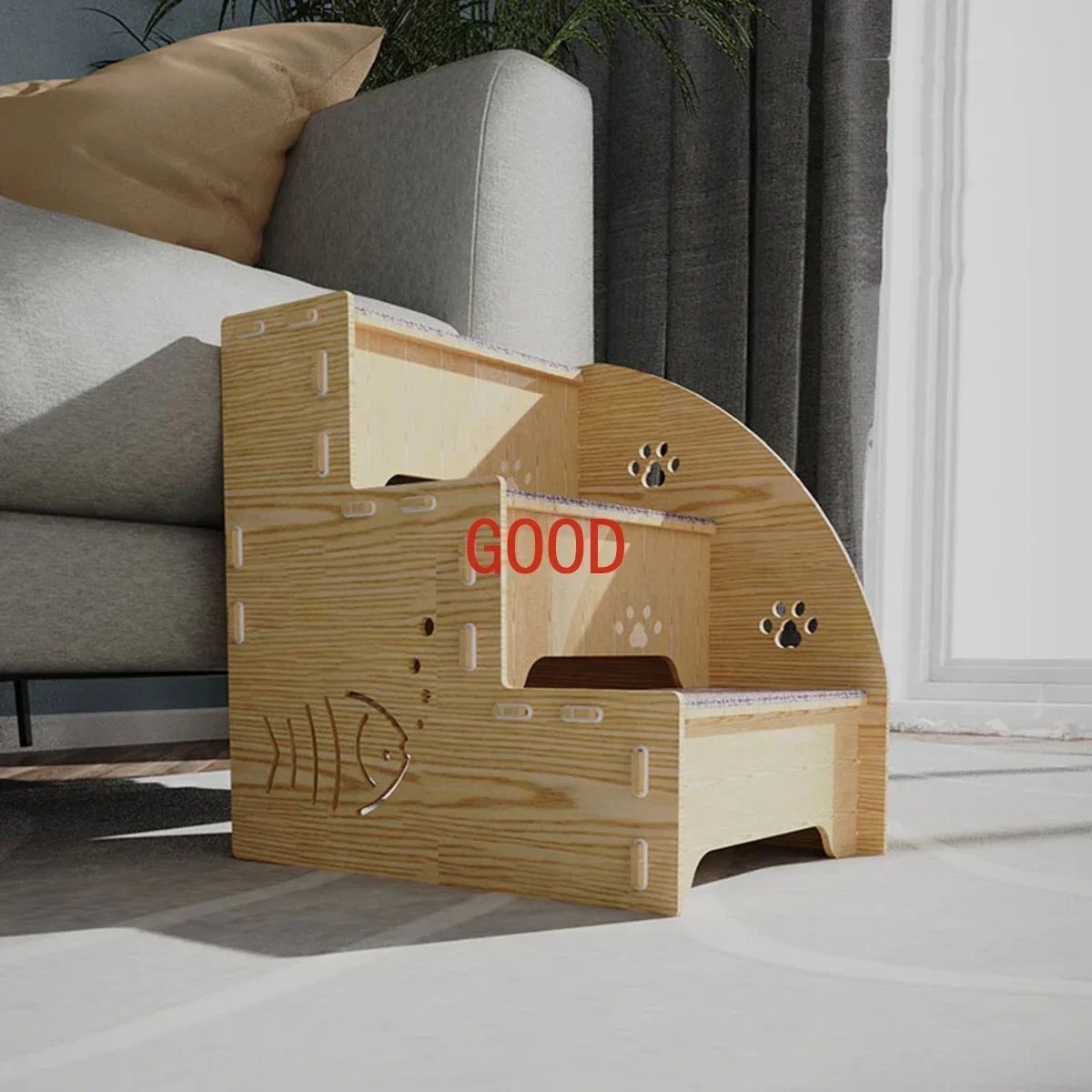 Pet Climbing Ladder Senior Cat Pet Dog Bed Ladder Sofa Climbing Ladder Dog Steps Wooden Teddy Cat Stairs