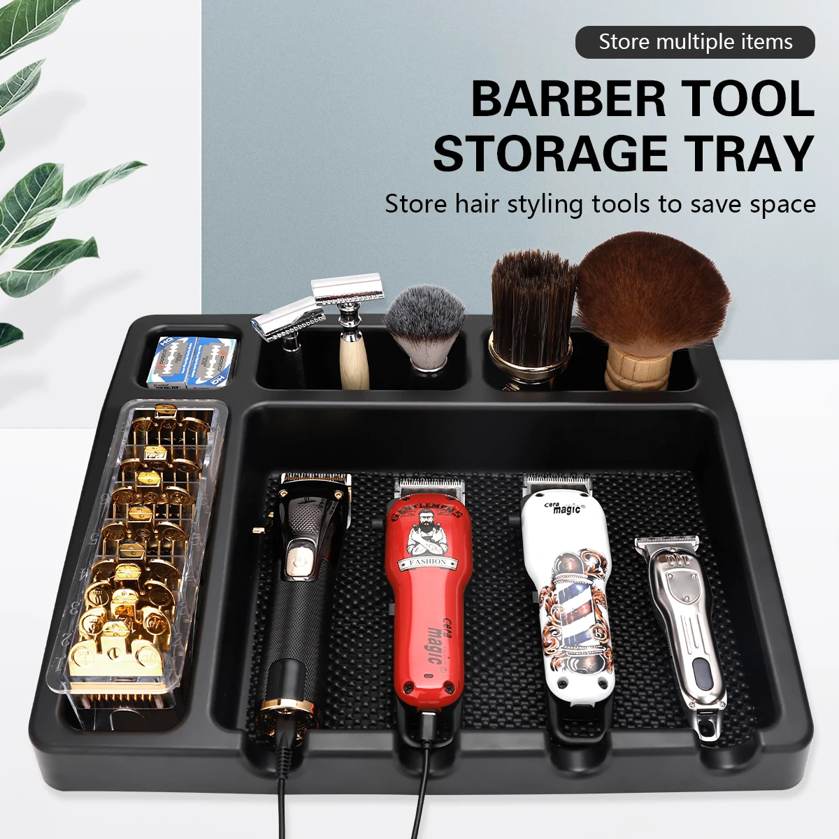 Barbershop Appliances Storage Hair Trimmer Holder Salon Hairdressing Clipper Tray Organizer Professional Styling Tools Supplies