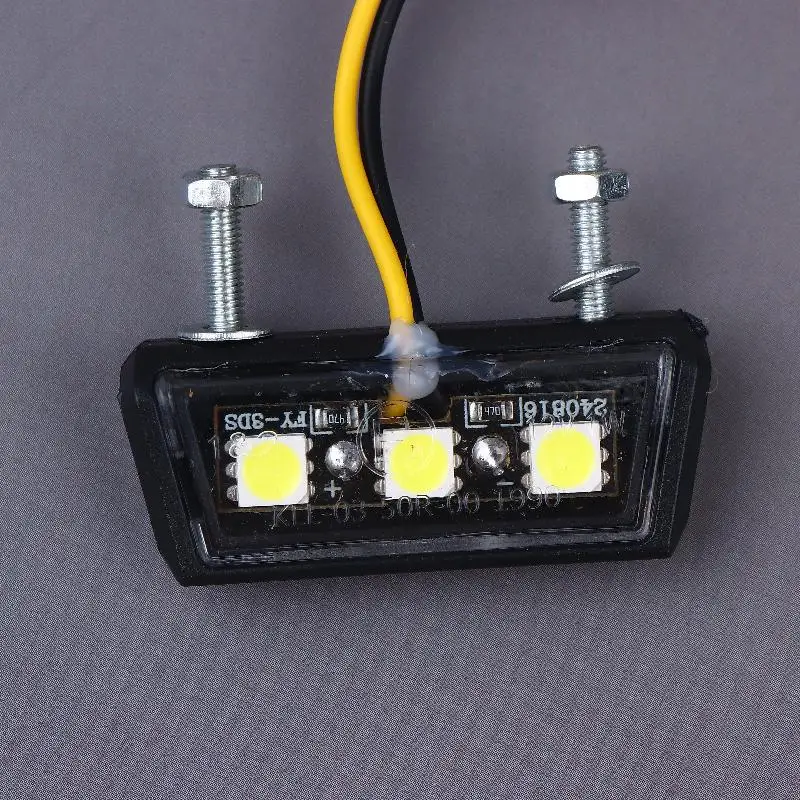 防水 12V LED オートバイナンバープレートライトリアテールライトオートバイ用オートバイナンバープレートホルダーライト