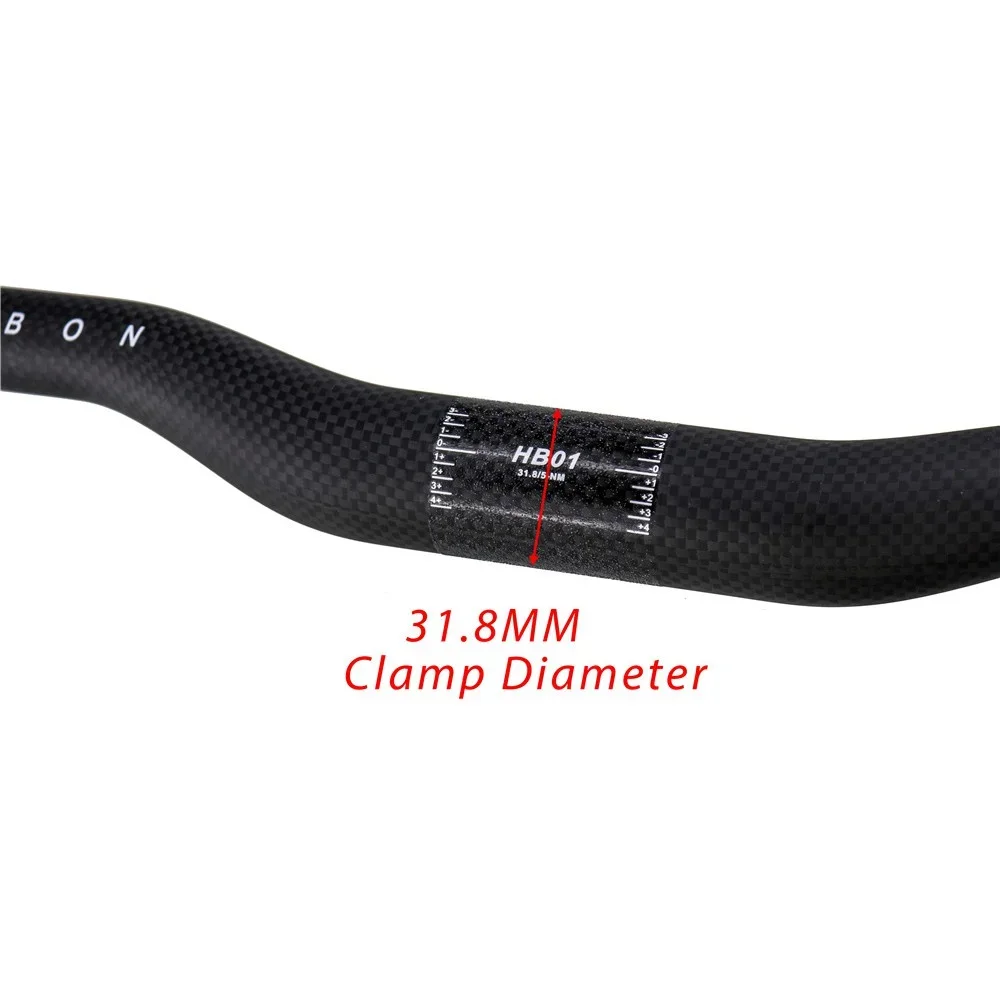 KOCEVLO Super Light  Mountain bike 3k full carbon handlebar matte carbon bicycle handlebar 31.8mm