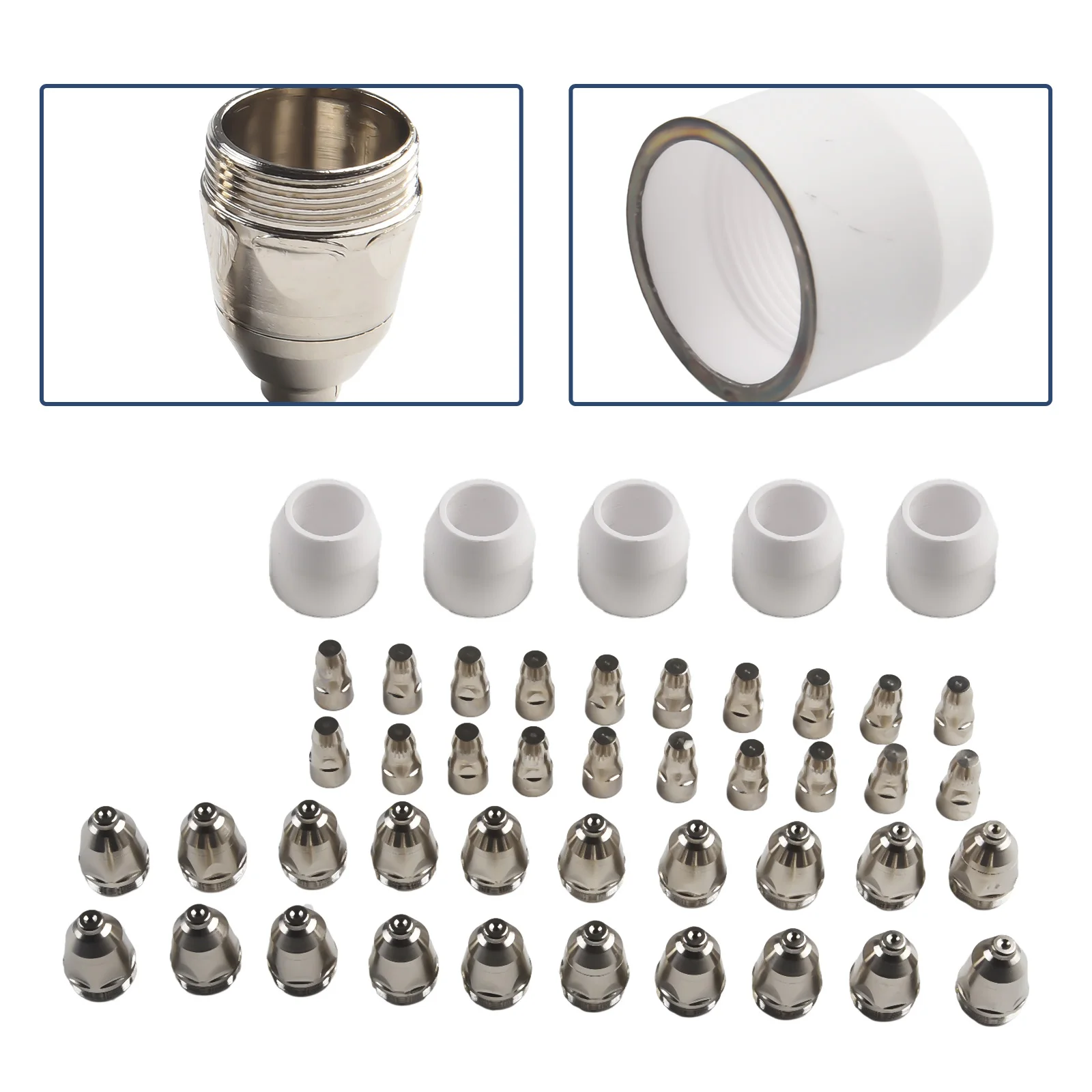 P-80 For Panasonic Plasma Electrode Nozzle 1.5mm 100Amp 45pcs Kit With Shield Cup Tips For Cutting Torch Welding Accessories
