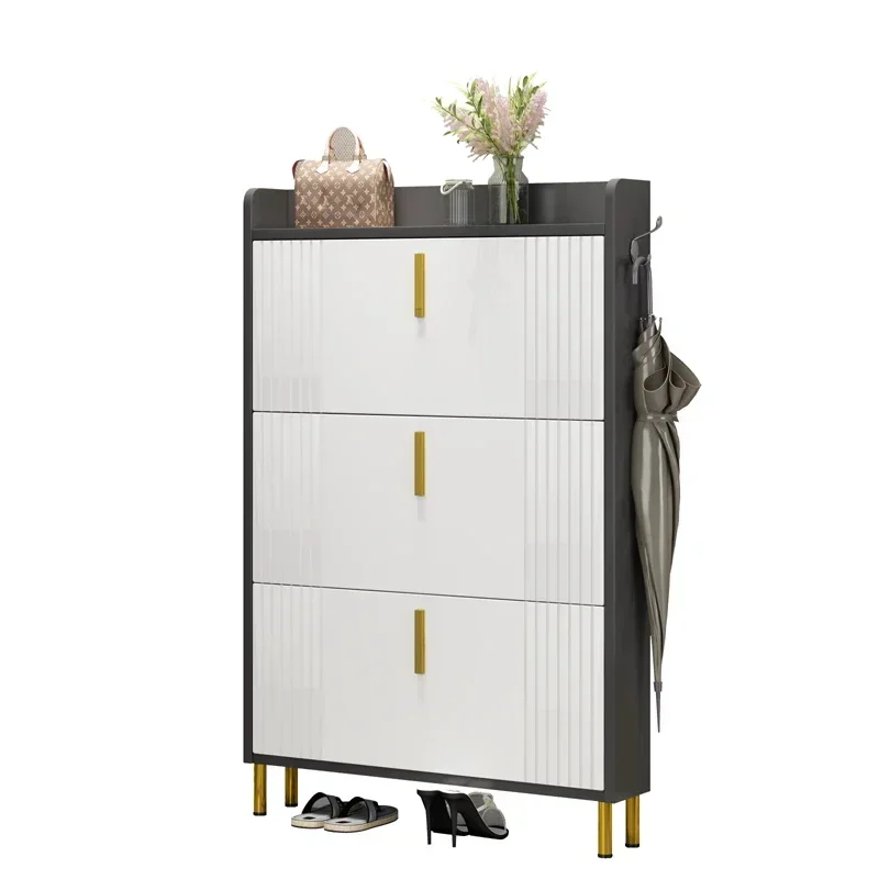 

Итальянское легкое роскошное опрокидывающееся ведро Ультратонкий шкаф для обуви \ Большая вместимость Простой современный узкий шкафчик для маленькой квартиры