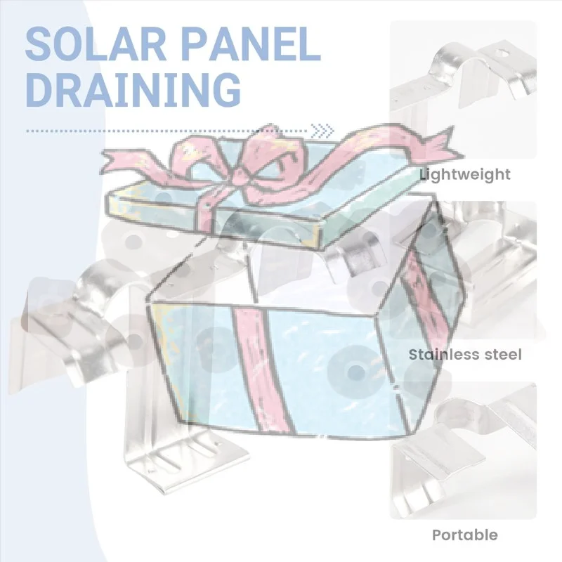 【CCA】10/20Pcs 30/35mm Stainless Steel Solar Panel Guide Water Clip Sludge Drainage Pipe Button Water Guide Clip