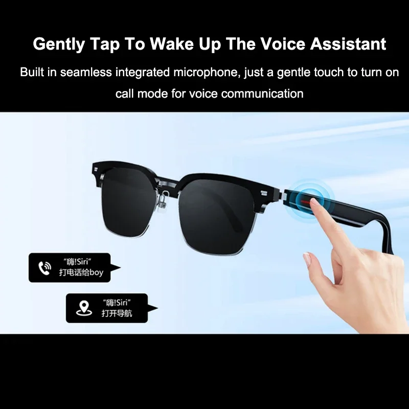 Slimme bril AI-taal Real-time vertaling Intelligente Touch Voice Assistant Bluetooth-oproep Headset Rijdende zonnebril