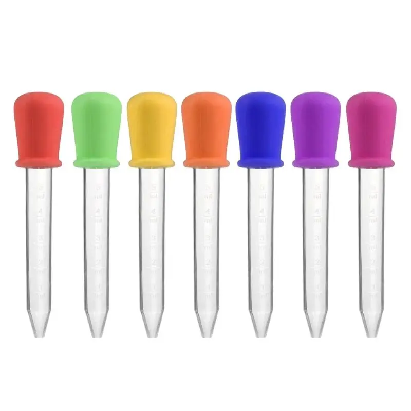 77HD Infant Pipettes Silicone and Plastic Dropper Pipettes Liquid Droppers  Candy Color Sweet Kids Children Kitchen