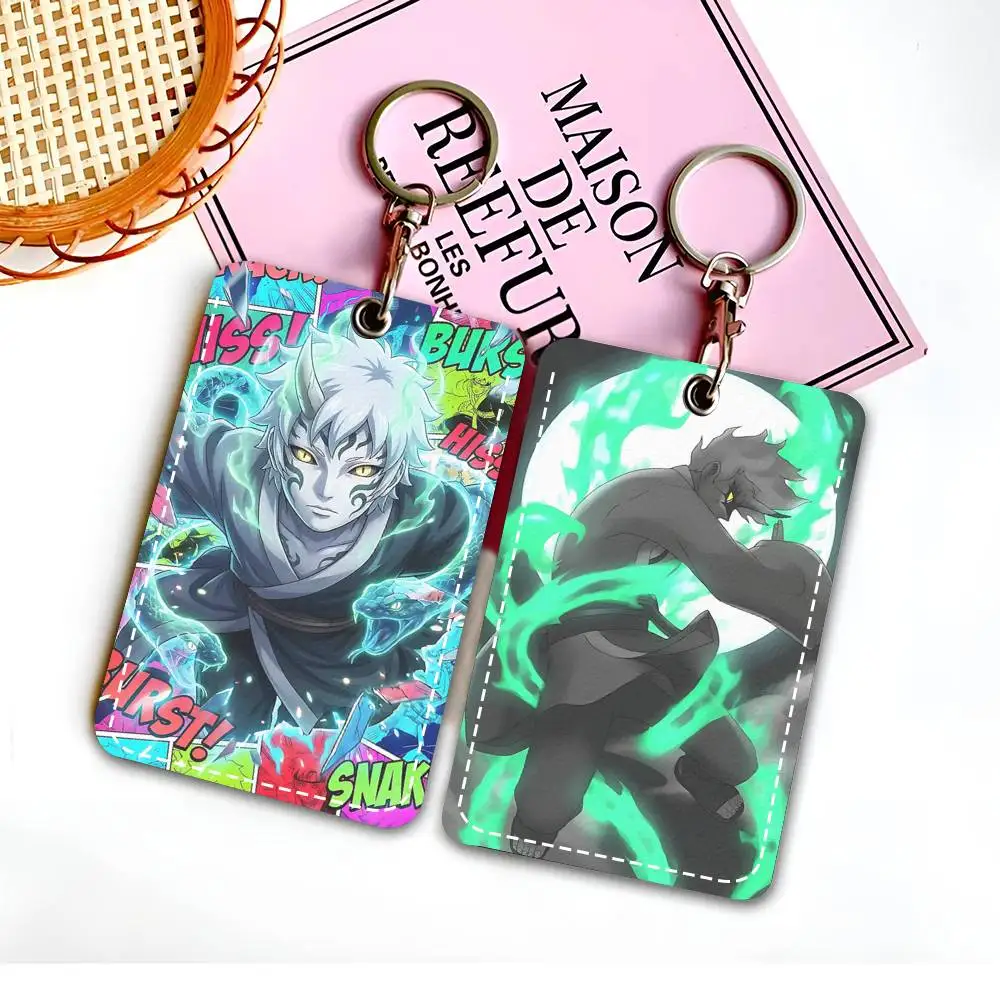 Anime Character Mitsuki Manga Naruto Access Card Case Holder Keychain Key Ring Door Access Tags ID Card Case Keychain