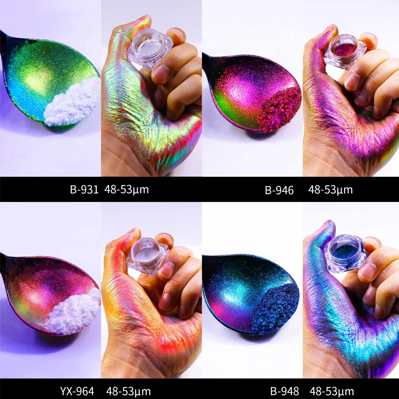 1-5g/Bag Cosmetic‑Grade Chameleon Mica Powder Multi Chrome Color Shift Mirror Pigment for Nail Art Epoxy Resin Makeup DIY Crafts