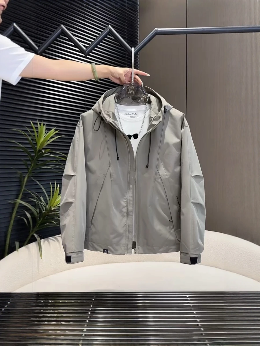 

Faionable mat Hooded Jaet for Men Casual Versatile Sli Autumn 2025 New Arrival Stand Fit Daily Wear