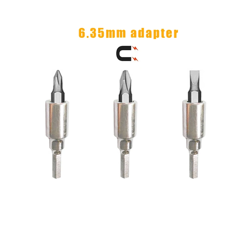 Adaptador de 4mm 6,35mm 1/4 "5 ~ 9 piezas de CR-V, juego de brocas de precisión, destornillador, reparación de teléfono móvil, cámara, soporte de ordenador, mango hexagonal