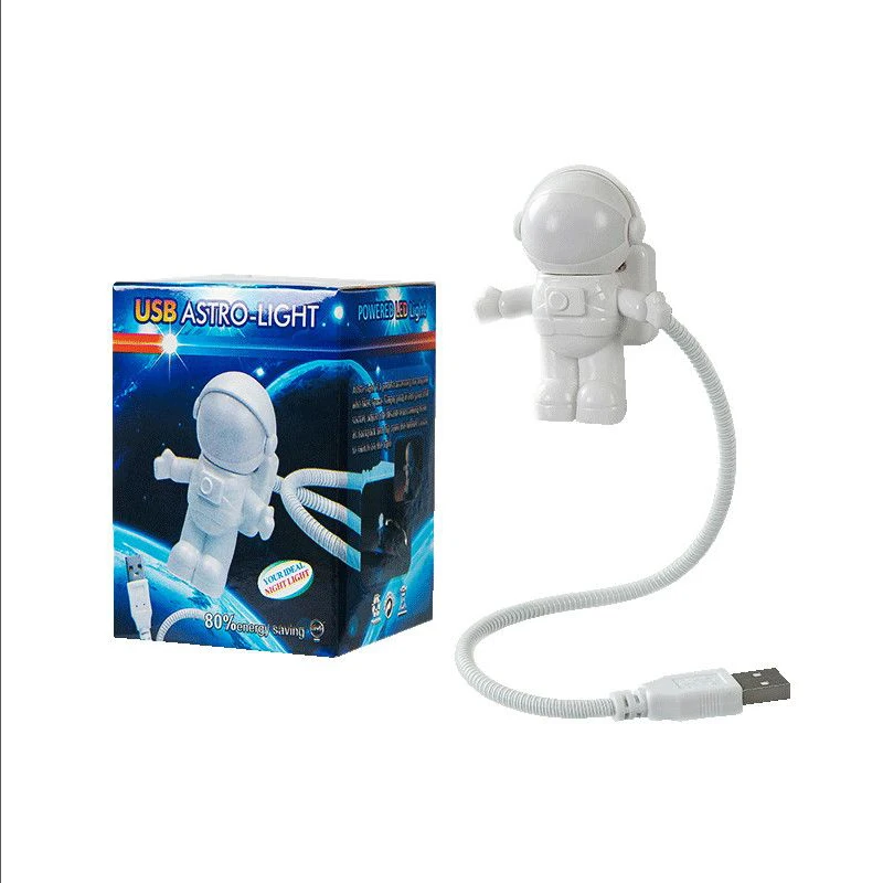 USB Night Light Powered White Astronaut Shape Portable Reading Desk Lamp DC For Computer PC Portable Source 5V LED Lighting Lamp